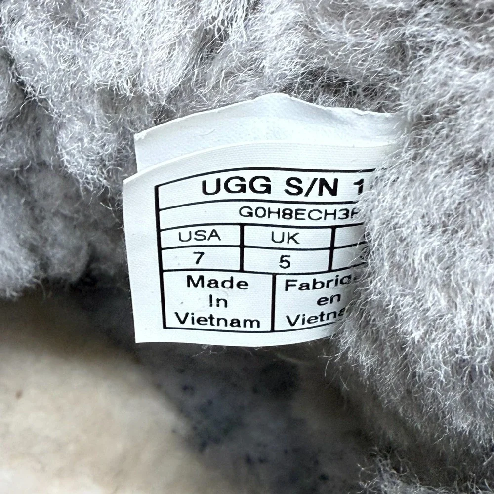UGG Stargirl Bailey Short Boots Womens 7 Gray Suede Shearling Fur Lined